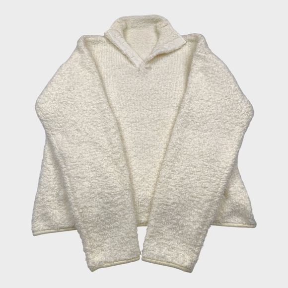 SKIMS Cozy Knit Boucle Set Pullover Sweater Relaxed Pants in Bone Women's M/L - Picture 3 of 13